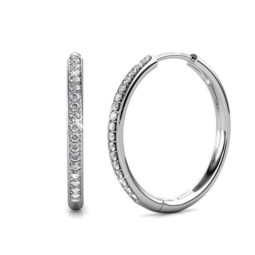25mm Hoop Earrings With 5A Zircon Exquisite Minimalist And Dazzling Earrings