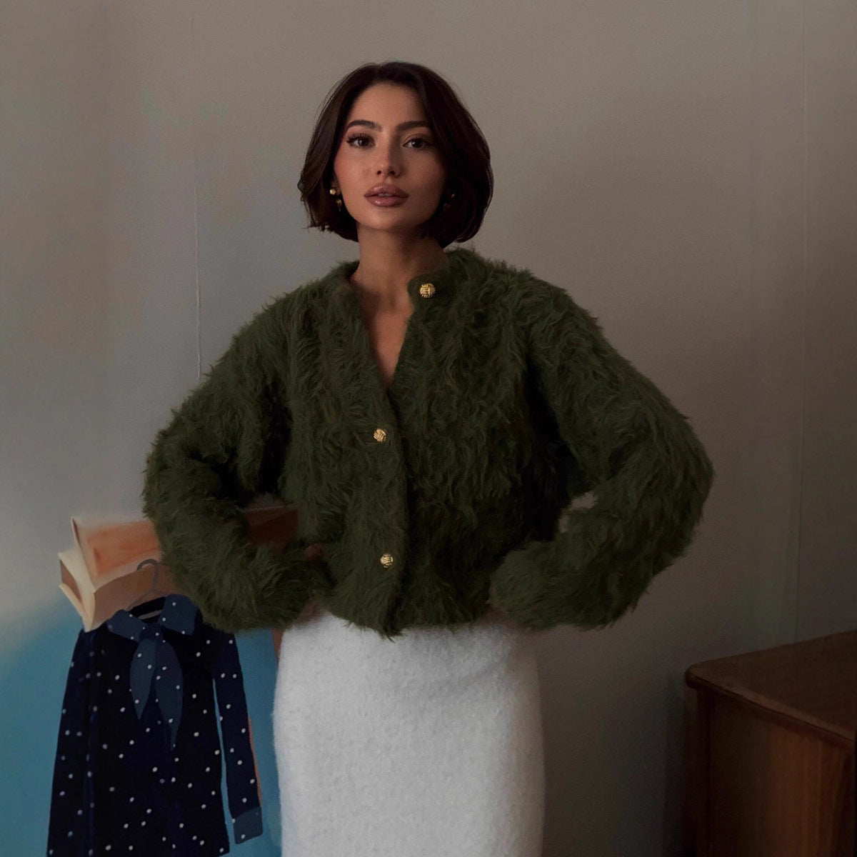 Mink Knitted Sweater Cardigan For Women