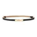 Women's Thin Genuine Leather Dress Simple Suit Coat Waist Belt