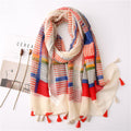New Vintage Stripe Sunscreen Shawl Women's Scarf