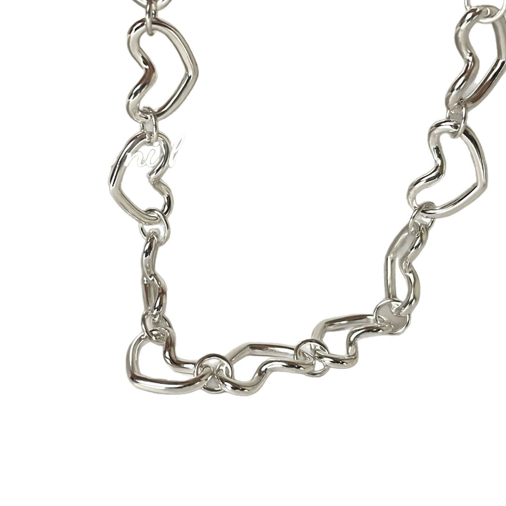 S925 Sterling Silver Heart Shape Intricately Crafted Bracelet Versatile Design