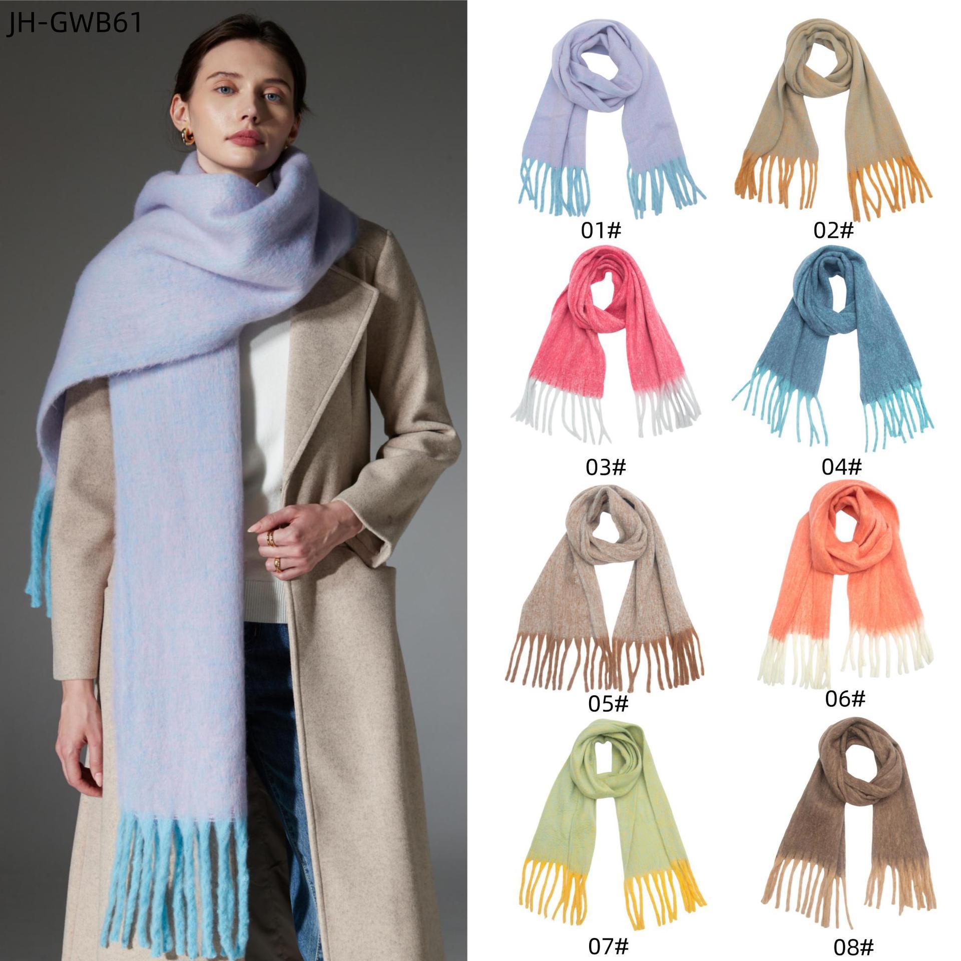 Circle Yarn Thick Tassel Clip Flower Scarf Shawl