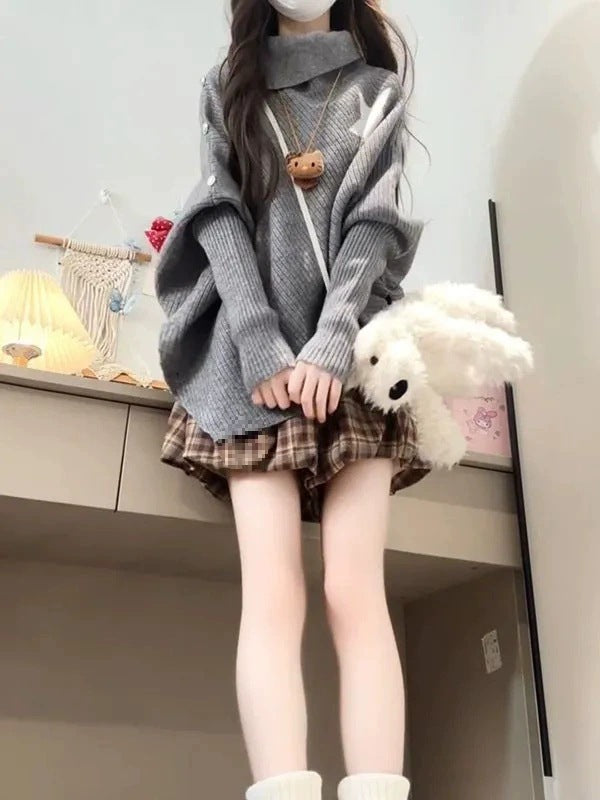 Irregular Turtleneck Sweater Women's Top