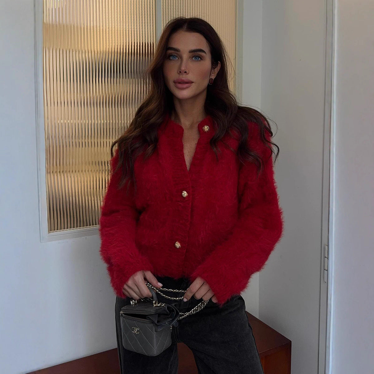 Mink Knitted Sweater Cardigan For Women