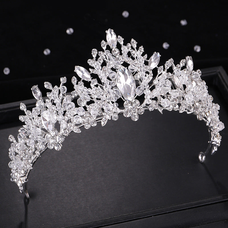 Refined Grace Crystal Crown Bride Wedding Headdress