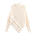 Women's Irregular Turtleneck Long-sleeved Sweater