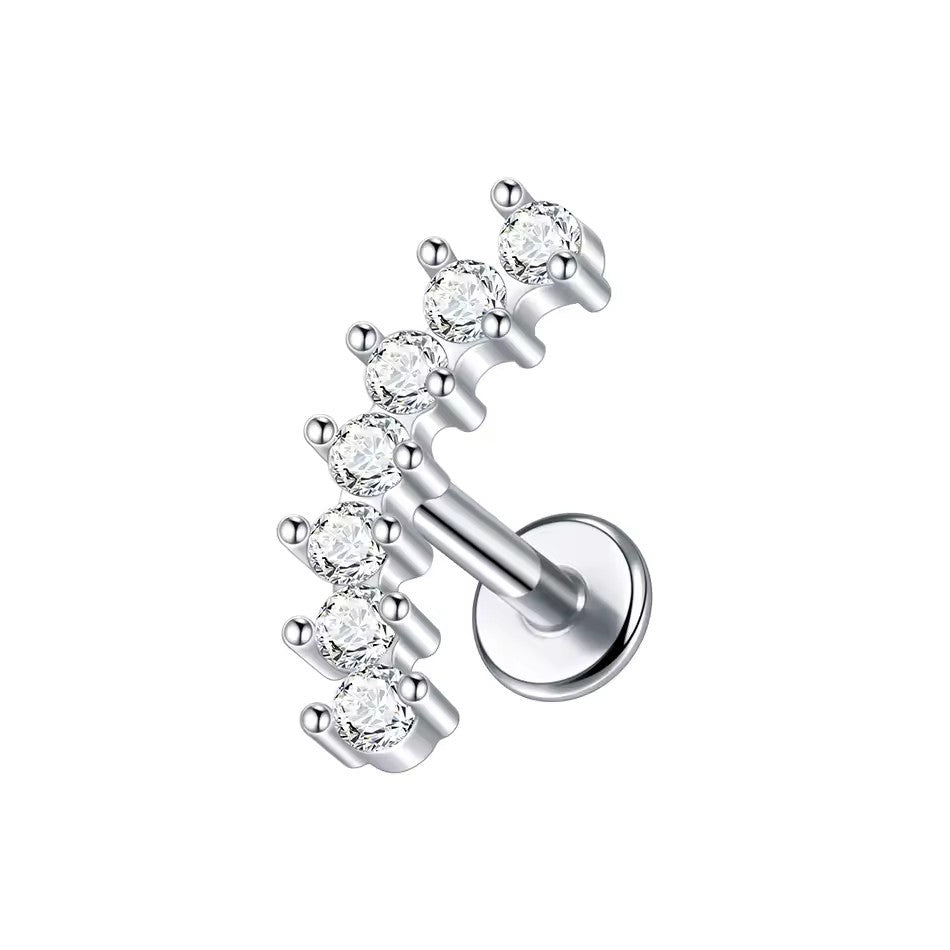 Stainless Steel Zircon Ear Lip Nose Nail