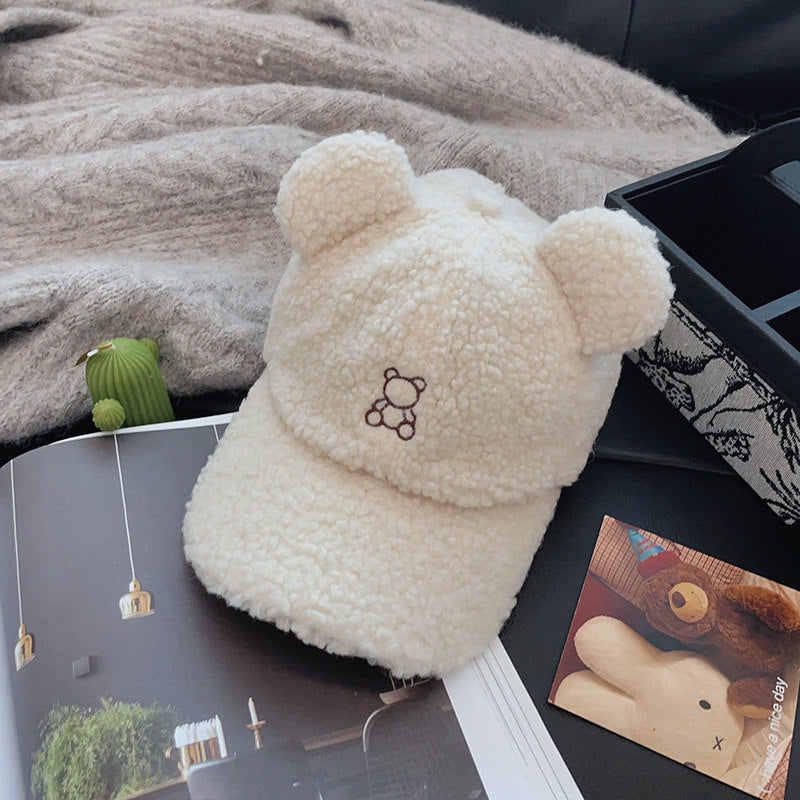 Female Versatile Teddy Bear Plush Baseball Cap