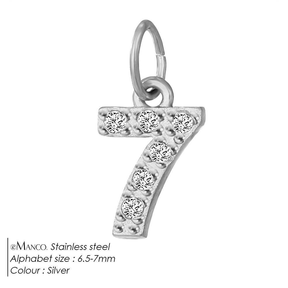 Diamond-encrusted Stainless Steel Jewelry Accessories Pendant
