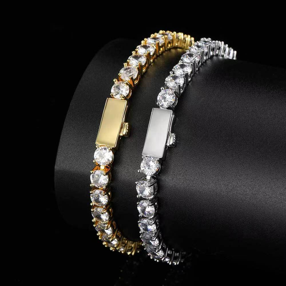 Hip-hop Spring-clasp Zircon Tennis Bracelet Jewelry