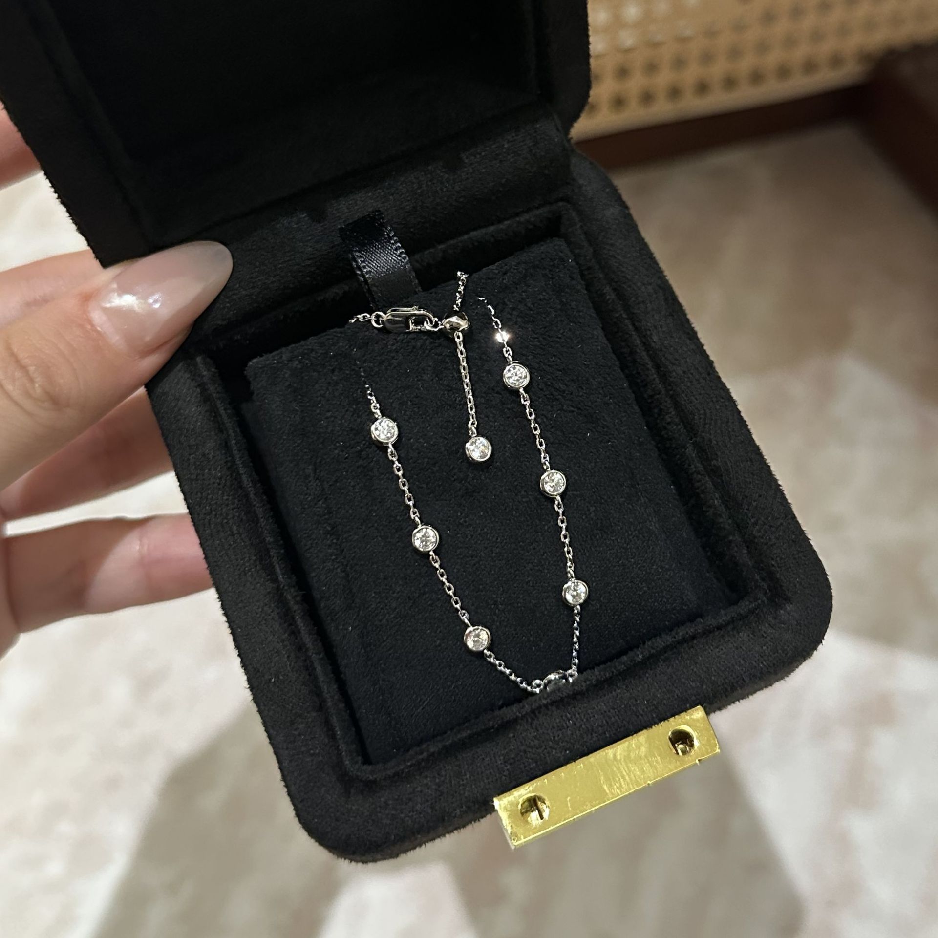 S925 Sterling Silver Small Bubble Diamond Bracelet For Women