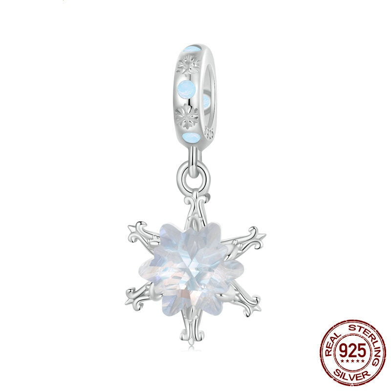 Winter Ice Flower Diy Bracelet Pendant S925 Sterling Silver Beads