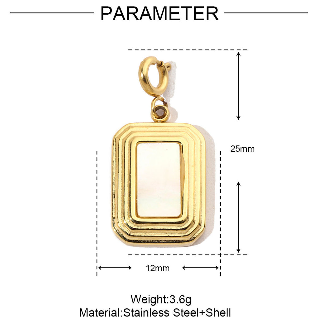 Natural Shell Butterfly Titanium Steel DIY Spring-Clasp Necklace