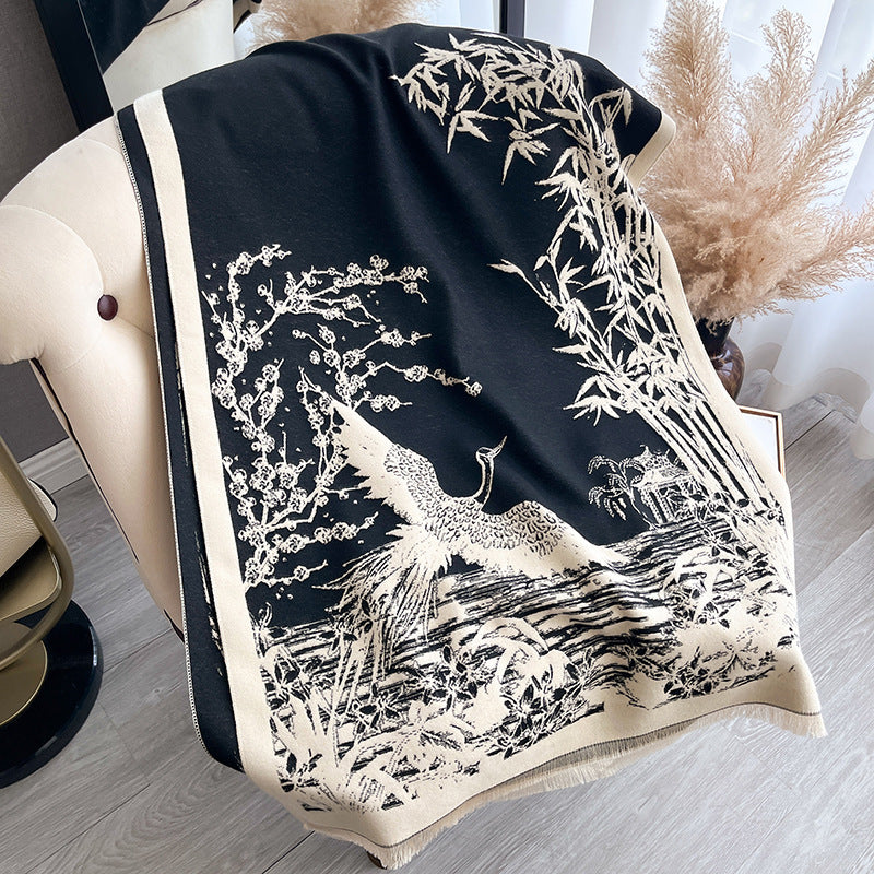 Women's All-match Ink Color Scarf Shawl