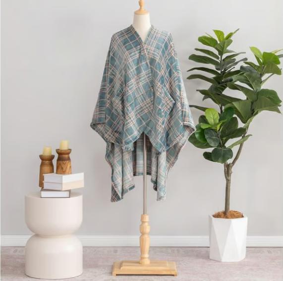 Plaid Scarf Women's Warm Striped Shawl