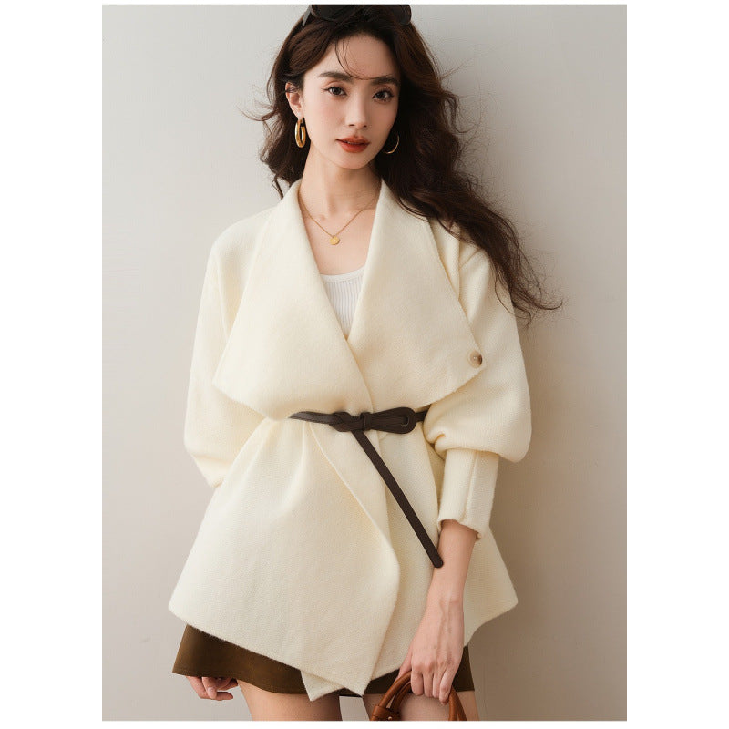 High-grade Large Lapel Sweater Coat For Women