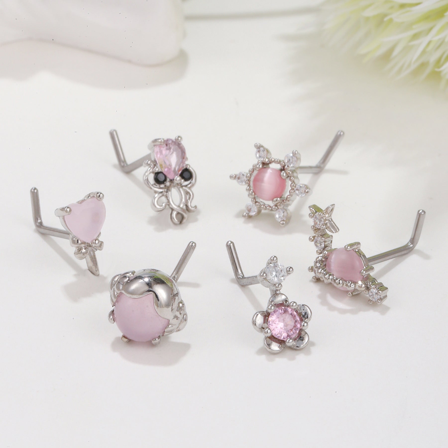 European And American Fashion Minimalist Animal L-bar Stainless Steel Nose Stud