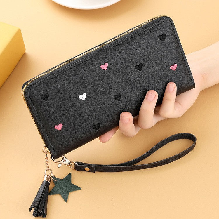 Cute Mini Embroidered Long Wallet For Women
