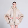Shawl Outer Match Cloak Fleece-lined Thickened Imitation Fur Collar Cape And Shawl Coat