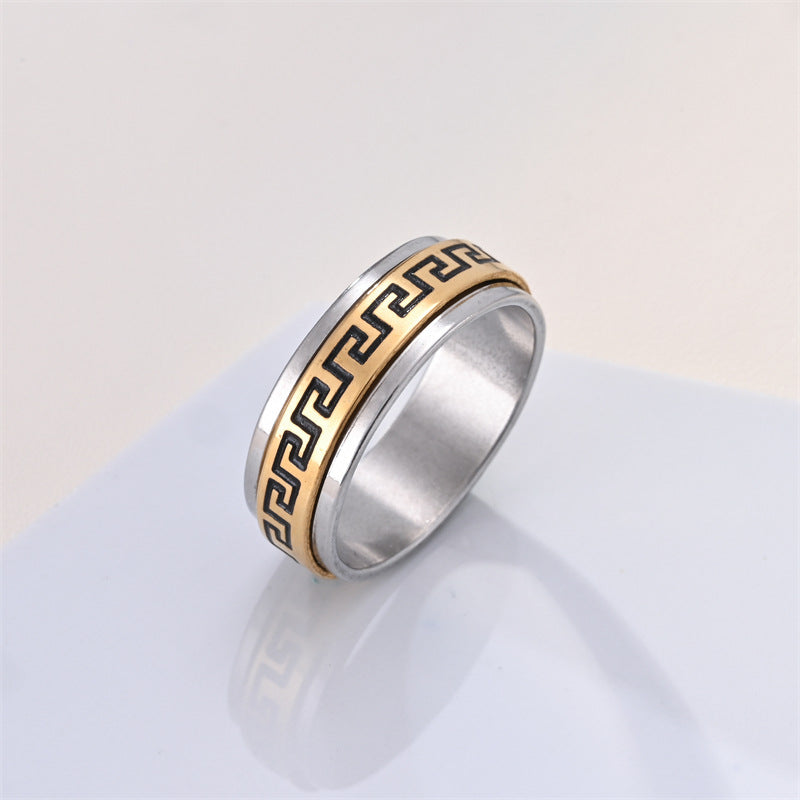 Stainless Steel Ring Versatile And Stylish Made Of Titanium Steel With 18k Gold Plating