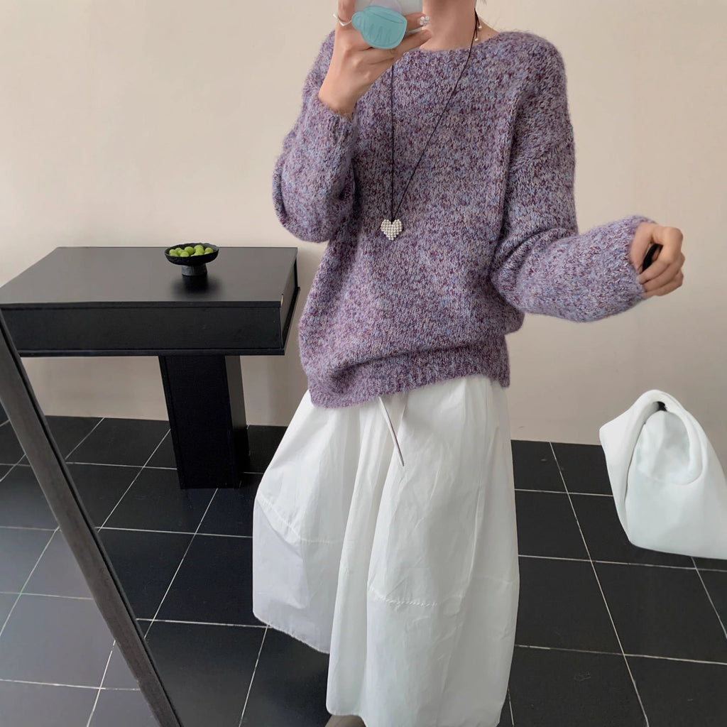 Korean Classic Round Neck High-grade Loose Soft And Glutinous Wear Knitted Sweater