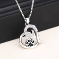 Cat Paw Epoxy Resin Heart Pendant Dog Paw Necklace