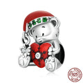 Christmas Bear Charm Beads 925 Silver Diy Beads