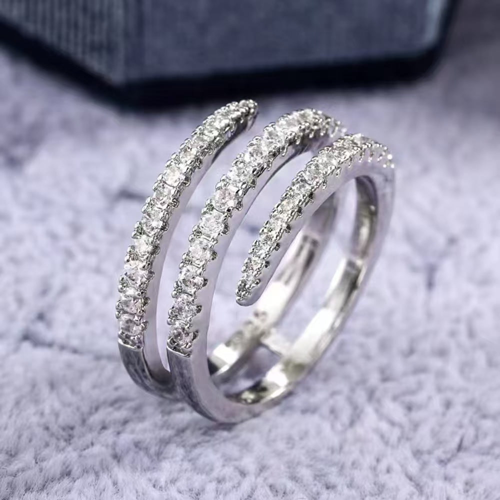 Niche, Light-luxury Layered Line Ring For Versatile Styling