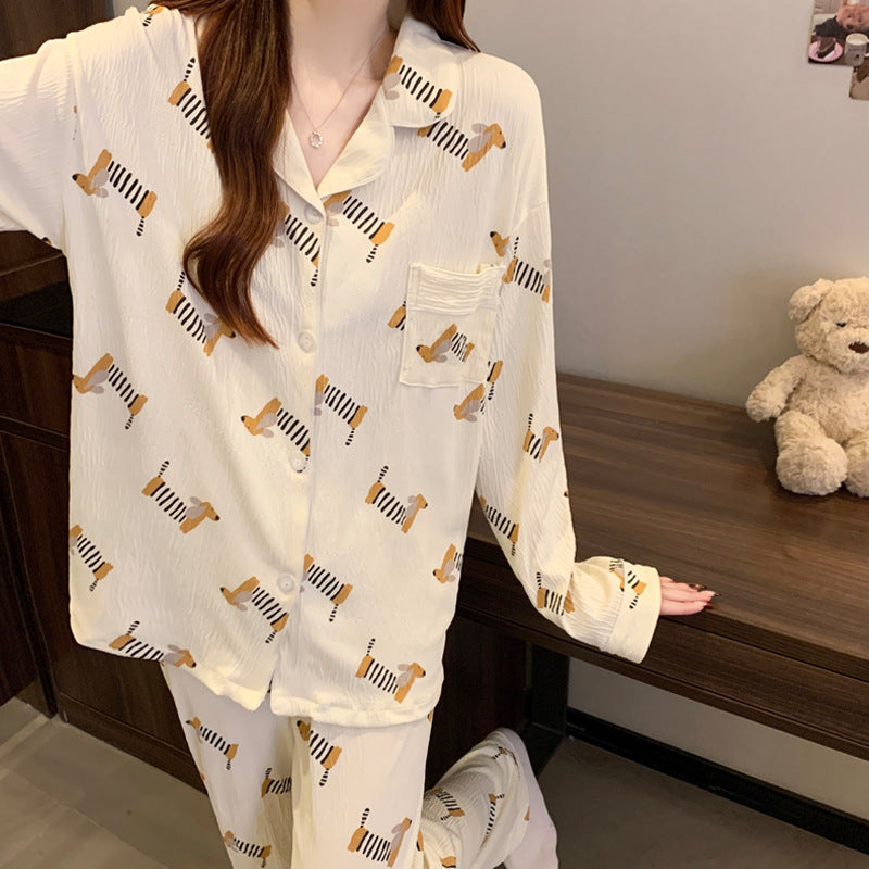 Sausage Dog Japanese Cartoon Pajamas For Women