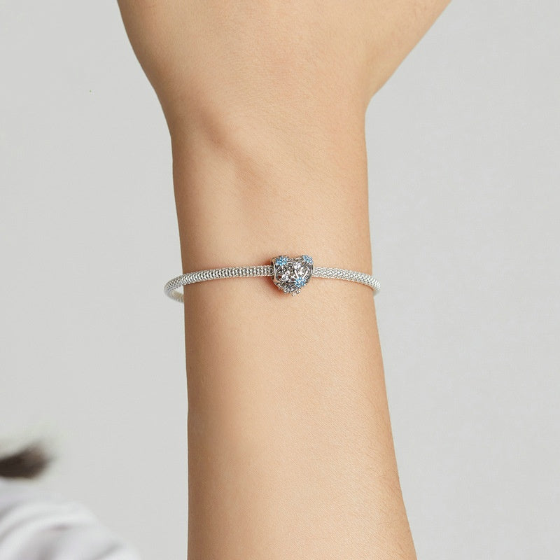 Sterling Silver Snowflake Heart DIY Bead Scattered Beads