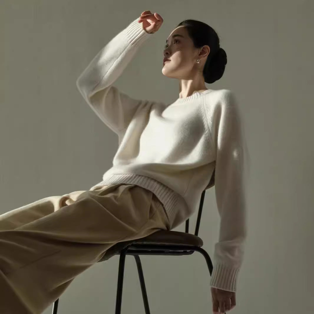 Women's Pure Wool Soft Glutinous Sweater Loose Pullover