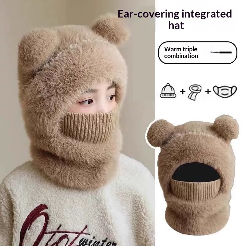 Childrens Wool Windproof Earflap And Insulated Hooded Hat