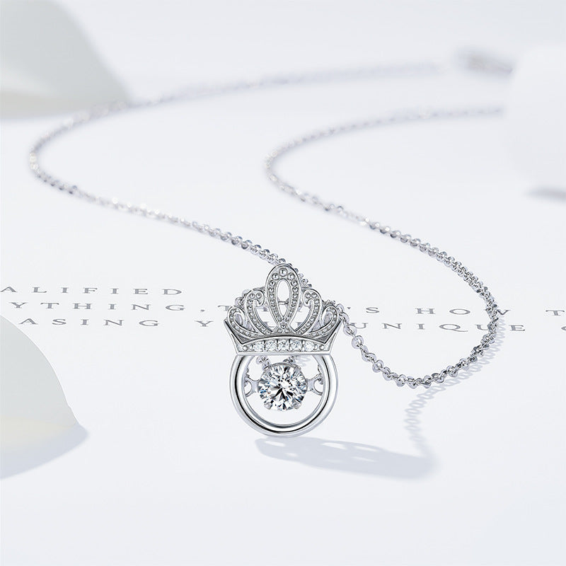 S925 Sterling Silver Crown Delicate Necklace For Women