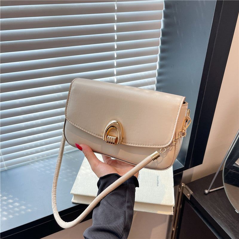 AutumnWinter Soft-Texture Retro Chic Large-Capacity Minimalist Small Square ShoulderCrossbody Bag