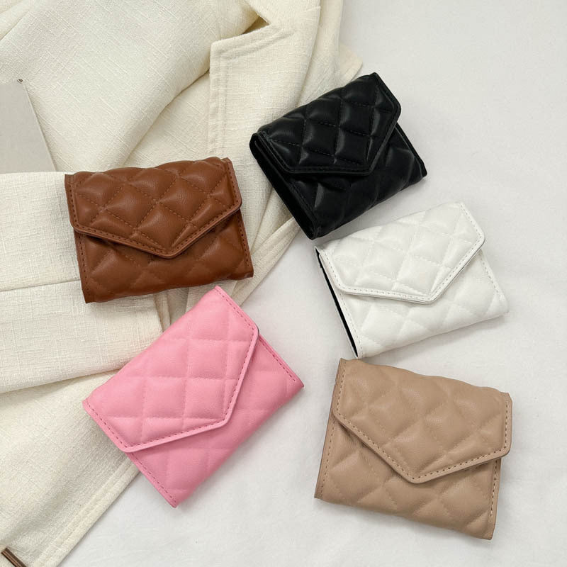 Multi-fold Wallet Casual Diamond Embroidery Thread Simple Large-capacity Wallet