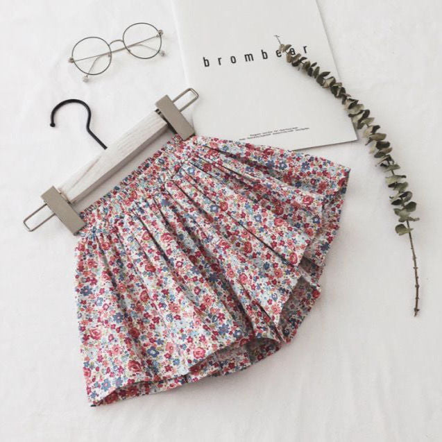 Girls Shorts Cute Western Style Thin Cotton Wide Legs