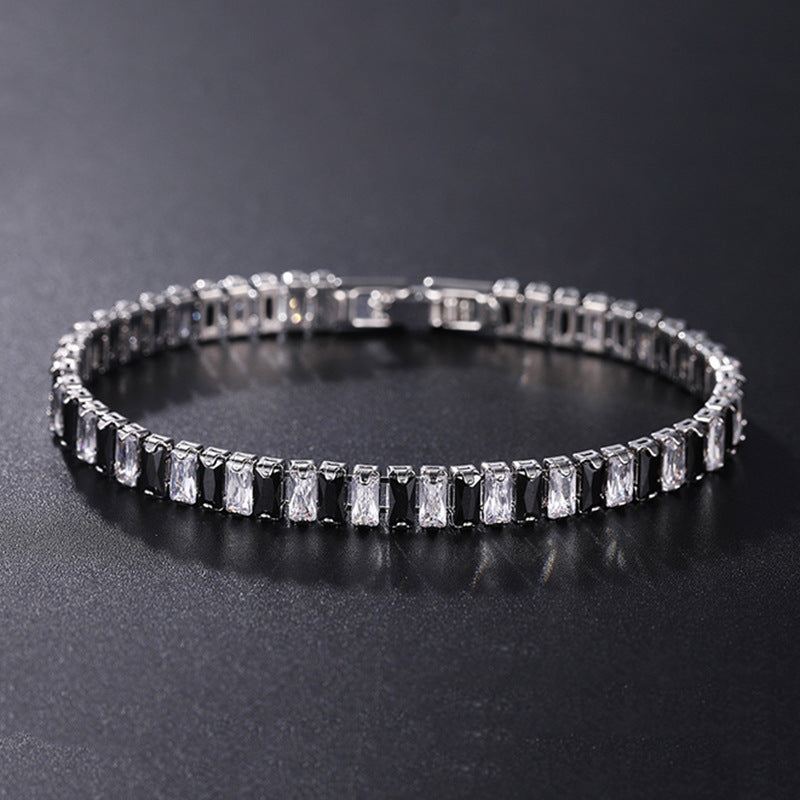 Womens European And American Hip-hop Crystal Bracelet With Polka-dot Zircon Embellishments