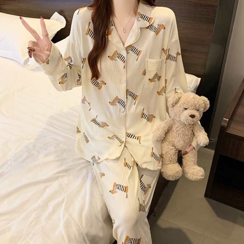 Sausage Dog Japanese Cartoon Pajamas For Women