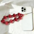 Fuzzy Ball Crystal Bead Phone Chain Key Charm