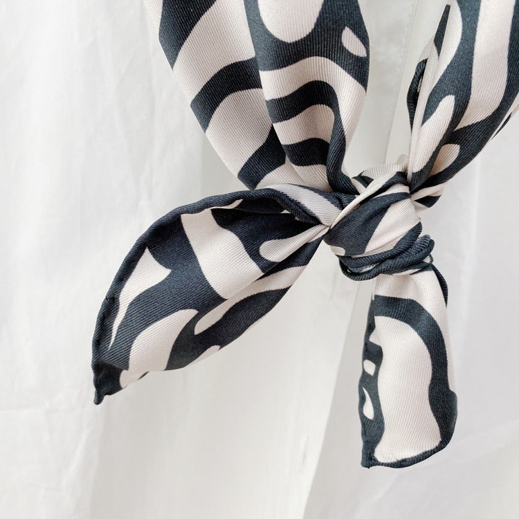 Twill Silk Scarf Medium Kerchief All-matching