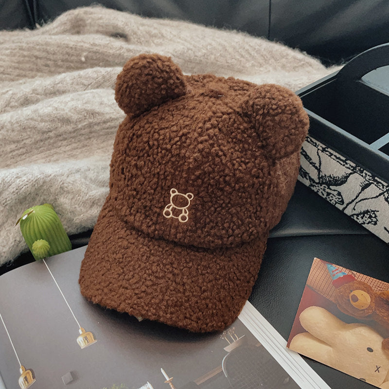 Female Versatile Teddy Bear Plush Baseball Cap