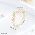 Simple V-shaped Zircon-studded Ring