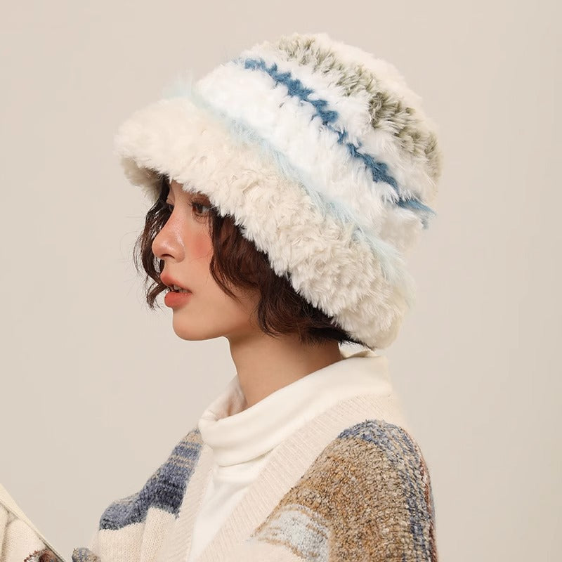Laid-back Retro Color-block Knit Beanie For Women