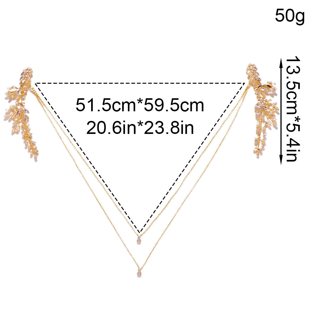 Leaf Zircon Bridal Wedding Dress European And American Style Fashionable