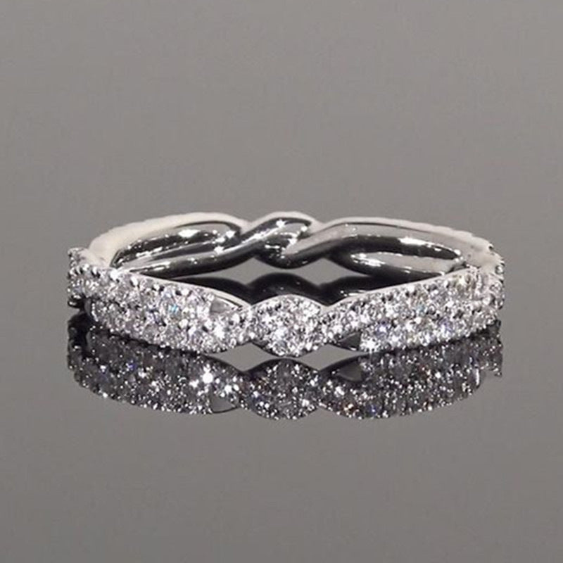 Custom-designed Intricately Woven Micro-pave Ring With A Sophisticated