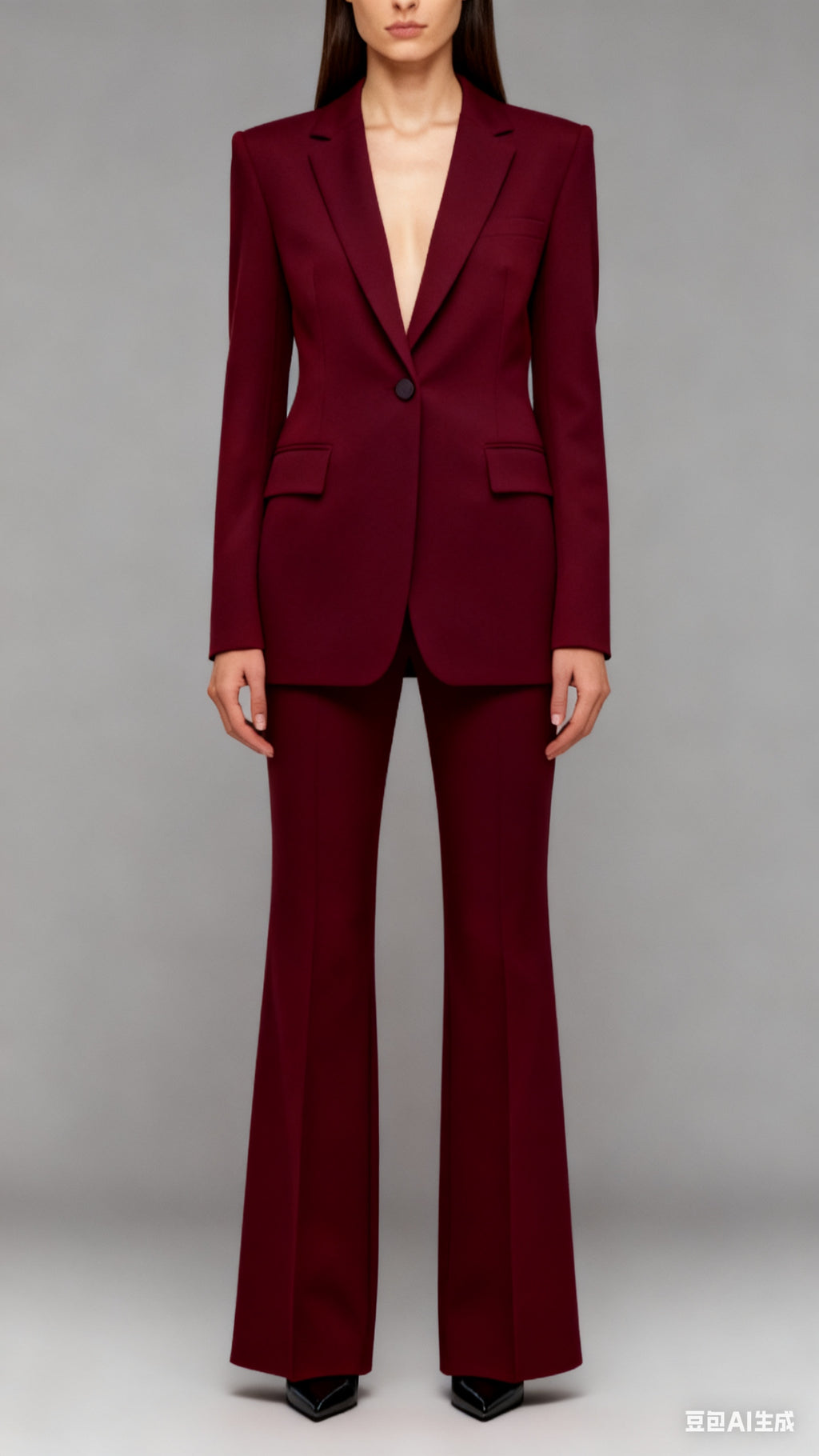 Power Of Earth Burgundy Sculpted 2-Piece Suit