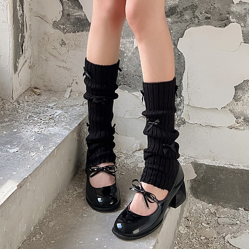 Women's Japanese Sweet Cute Bow Bunching Socks