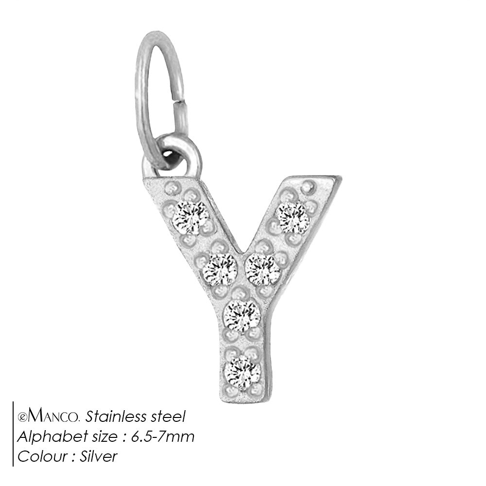 Diamond-encrusted Stainless Steel Jewelry Accessories Pendant
