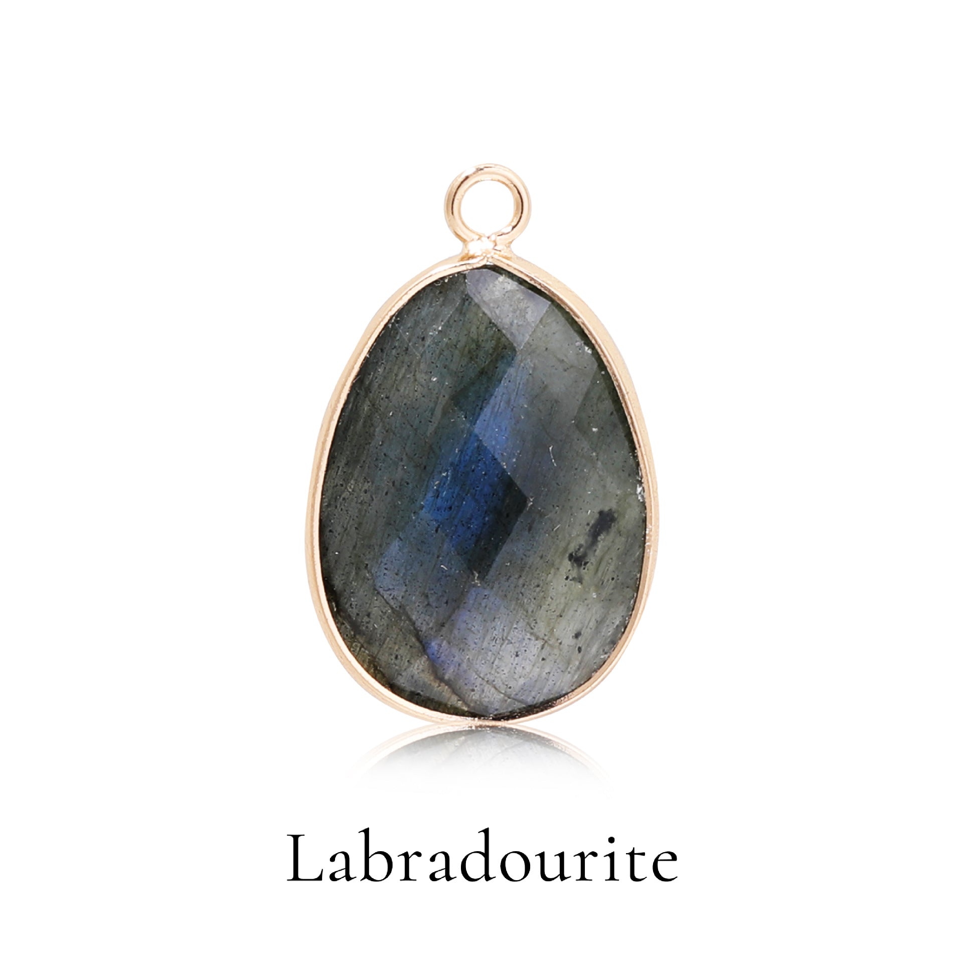 Faceted Teardrop-shaped Natural Stone Colored Pendant