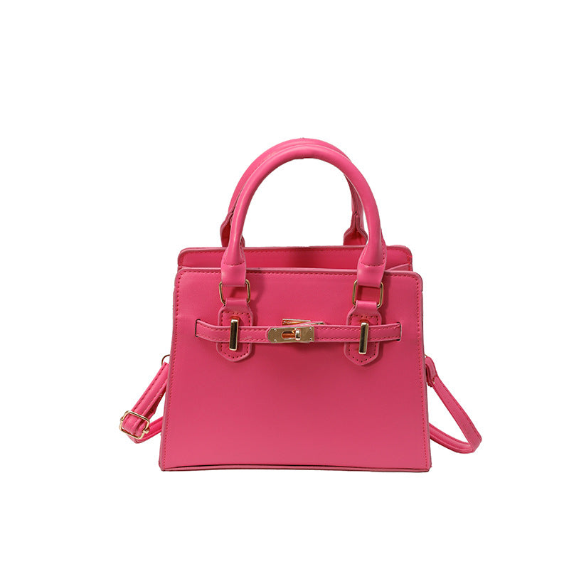 Minimalist Leather-buckle Crossbody Bag With A Soft Exterior And Large Capacity